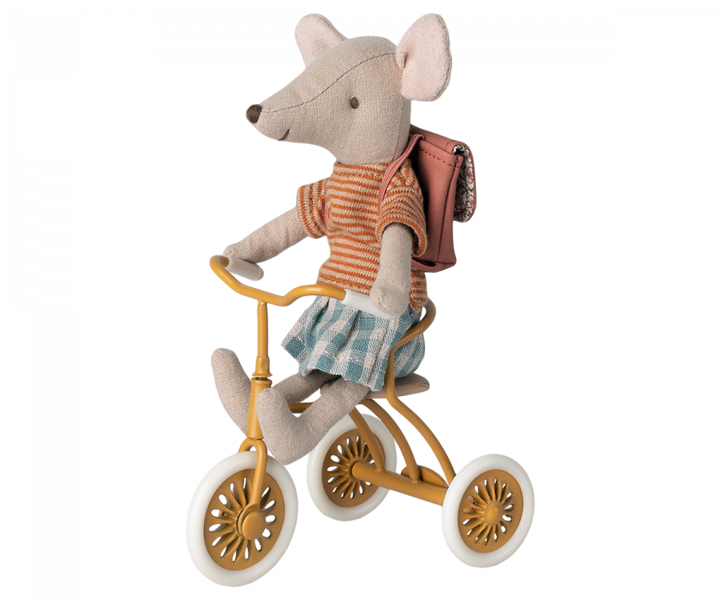 Tricikls pelei dzeltenā krāsā